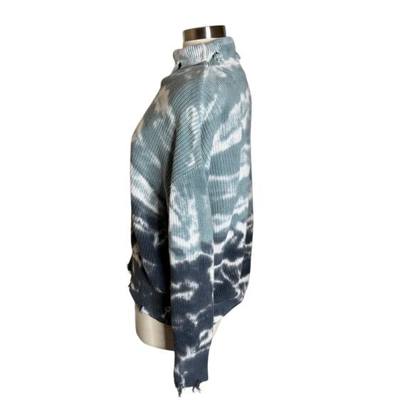 Young Fabulous and Broke Cameron Turtleneck Distressed Sweater Blue Women’s S‎ M - Picture 4 of 10